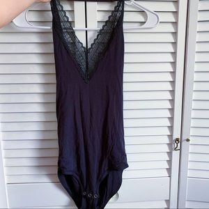 Grey American Eagle Halter Bodysuit